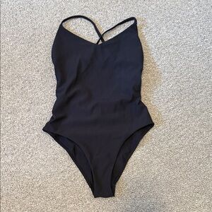 Lululemon V neck ribbed Black One-Piece Swimsuit